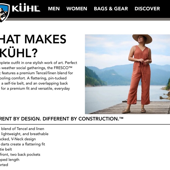 KUHL Fresco Jumpsuit Color Clay, so M - Picture 6 of 10